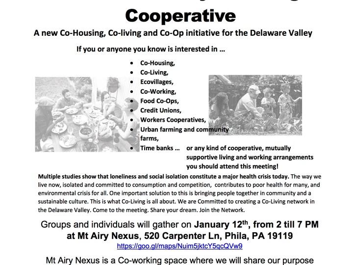 1st meeting of the Delaware Valley Co-living Cooperative